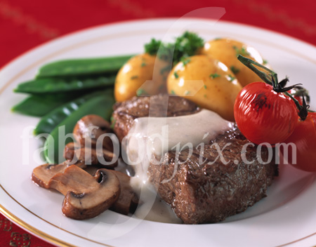 Steak & mushrooms photo