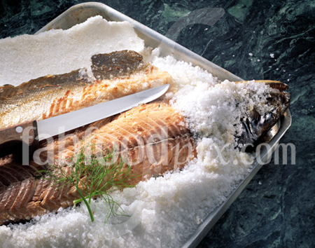 Salmon in salt photo