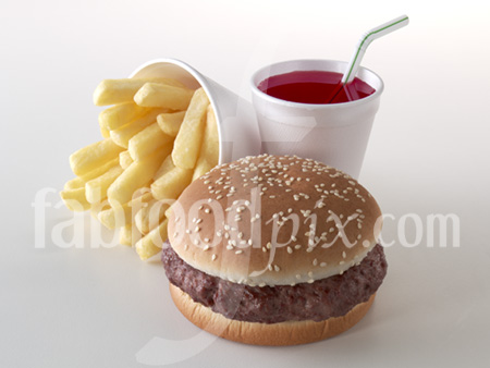 Burger chips cherry photo