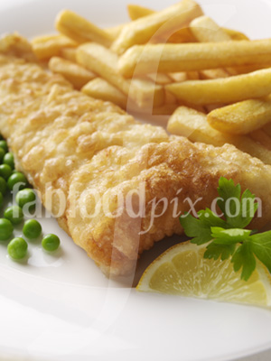 Cod Chips Peas photo