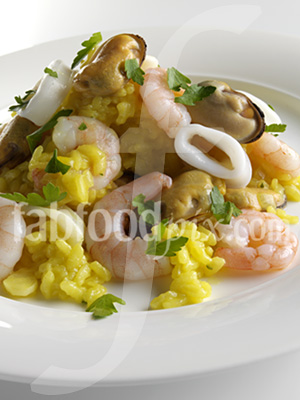 Seafood risotto photo