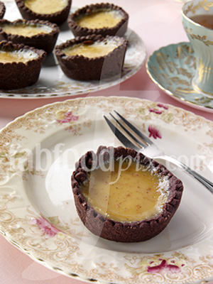 Choc custard tarts photo