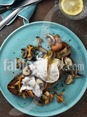Egg toast mushrooms photo