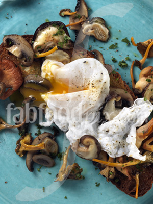 Egg toast mushrooms photo